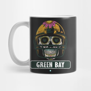 American Football - Green Bay Skull Football Gift Mug